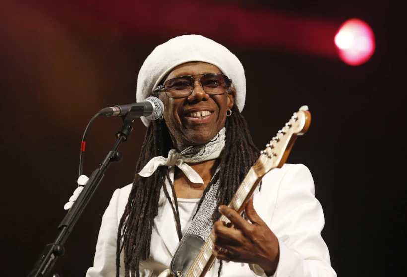 Rodgers performs with his band Chic on the third day of the Glastonbury music festival at Worthy Farm in Somerset