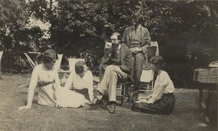 NPG Ax140432; Lady Ottoline Morrell; Maria Huxley (nÈe Nys); Lytton Strachey; Duncan Grant; Vanessa Bell (nÈe Stephen) by Unknown photographer
