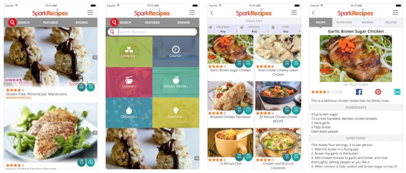 yemek tarifi uygulamalari – sparkrecipes
