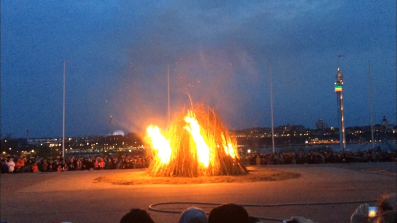 Skansen’deki Walpurgis kutlamasından bir görüntü