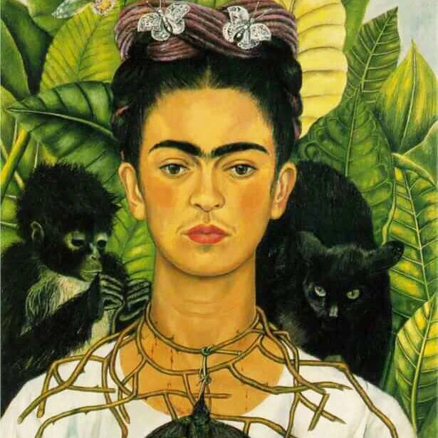 Frida Kahlo, Self Portrait with Thorn Necklace and Hummingbird