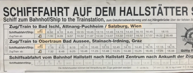 Hallstatt Feribot Saatleri 
