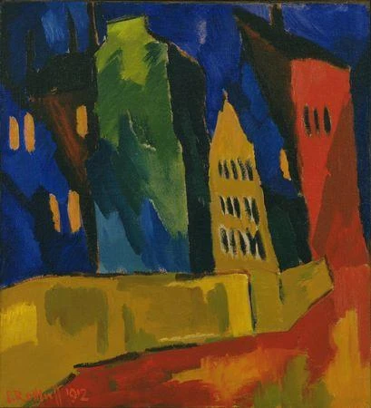 Karl Schmidt-Rottluff, Houses At Night
