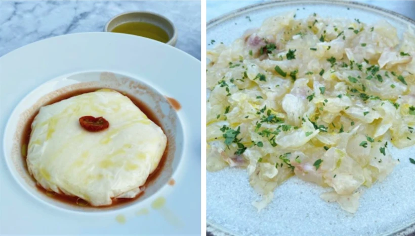 Peynir Bulutu ve Levrek Carpaccio