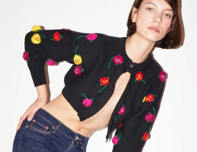 Sonia Rykiel Paris Cropped Yün Hırka 
