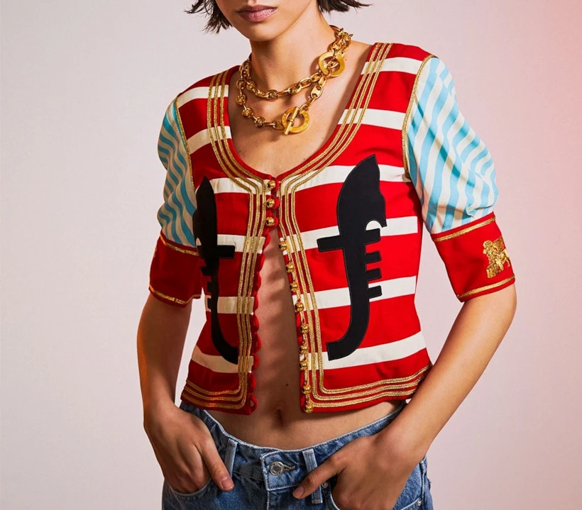 Vintage Moschino Couture "Cruise Me Baby" Venice Bluz