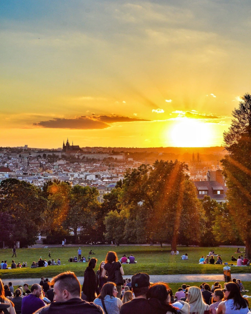 Park Riegrovy Sady’de Gün Batımı