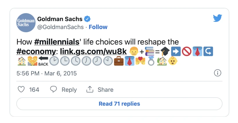 Emojiler, Goldman Sachs