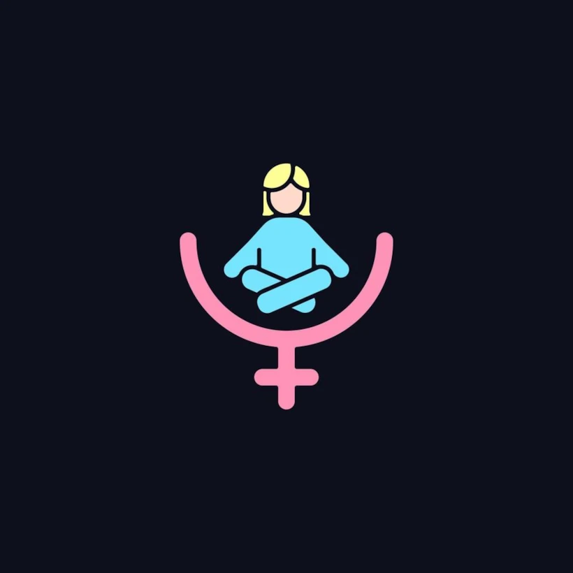 female-gender-identity-rgb-color-icon-for-dark-theme-feminist-therapy-mindfulness-movement-isolated-illustration-on-night-mode-background-simple-filled-line-drawing-on-black-vector